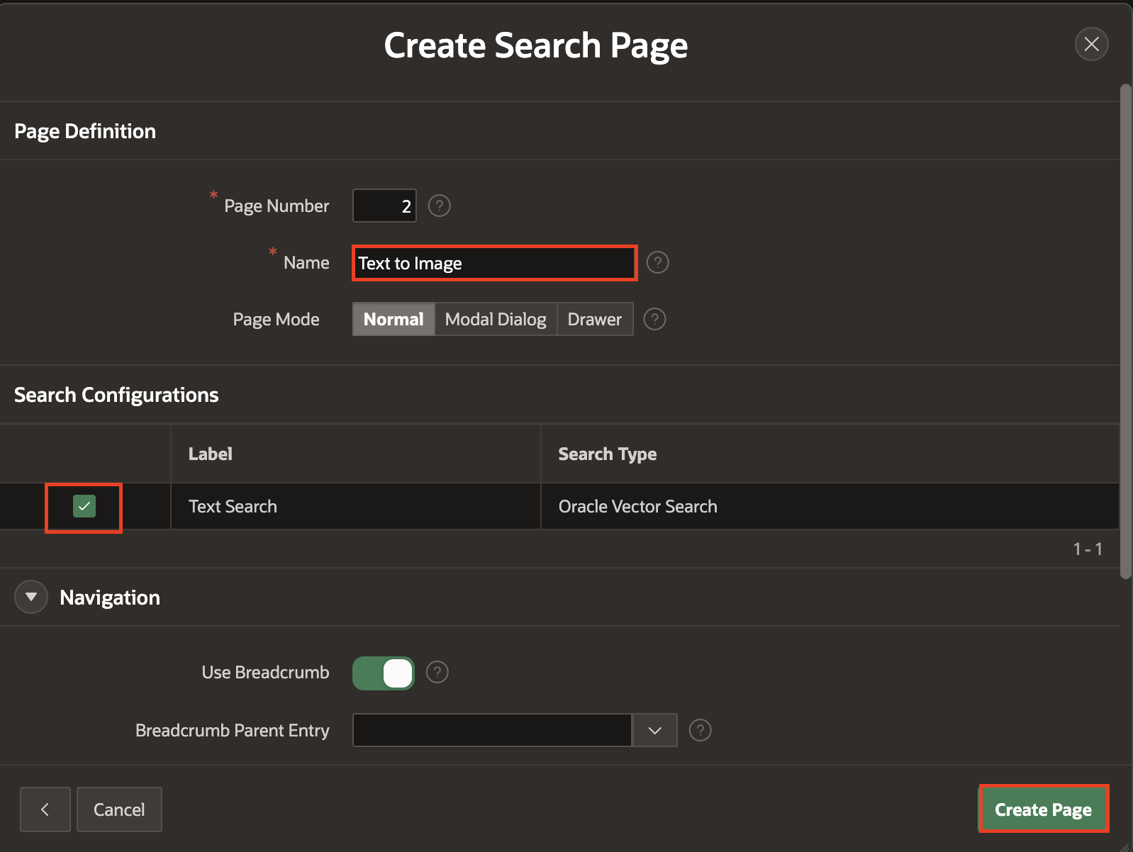 Create Search Page