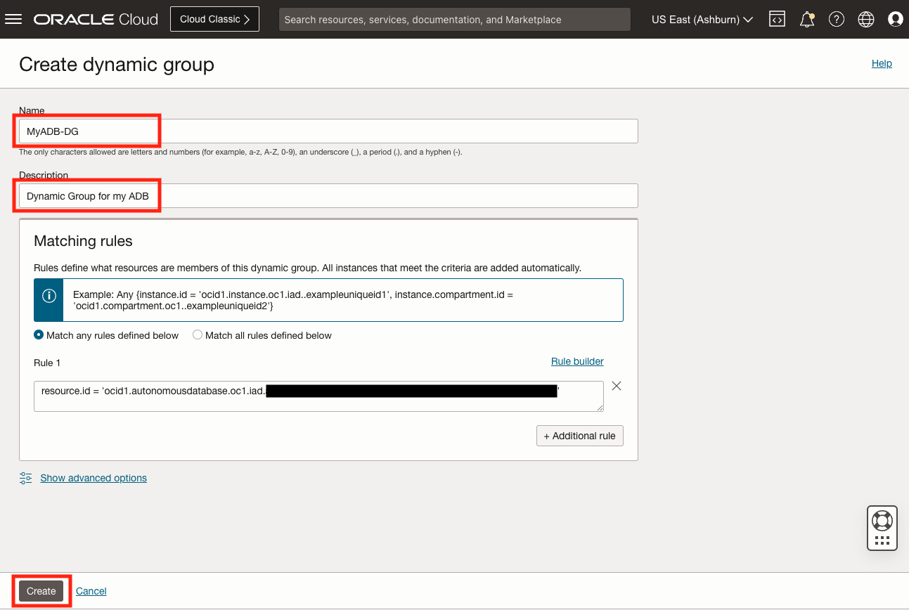Wizard to create a dynamic group highlighting the important fields