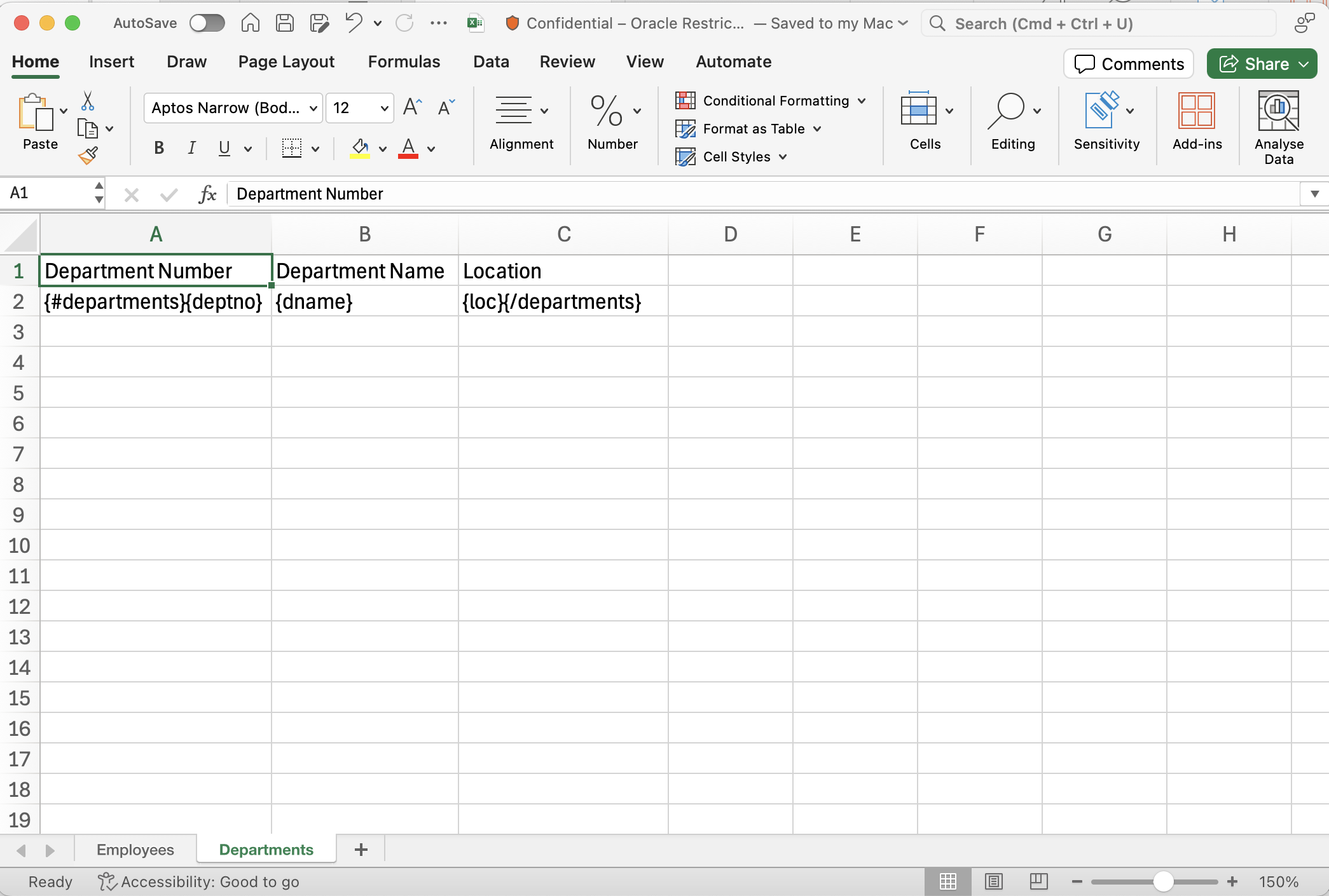 departments excel template