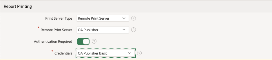 Figure 6: Configure Application Definition Report Printing