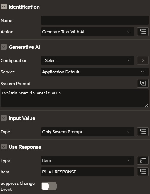 Figure 2. Generate Text With AI - Prompt only