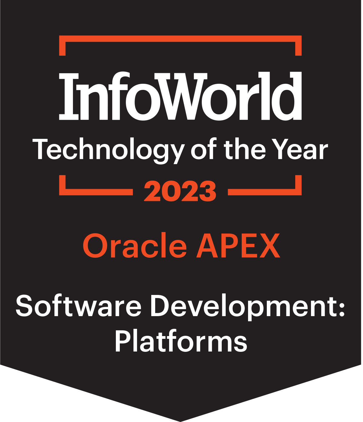 Oracle APEX Wins InfoWorld Technology of the Year 2023 Award for Software Development Platform
