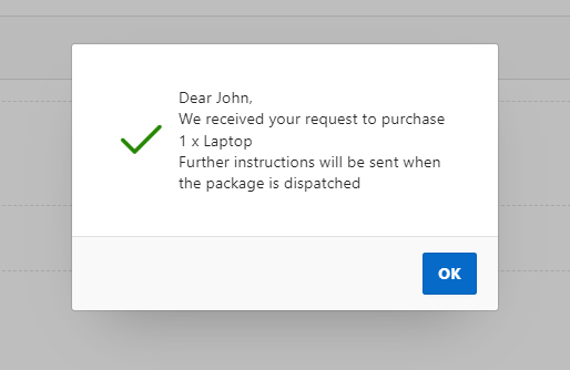 Figure 6. Showing the Text Message on an Alert