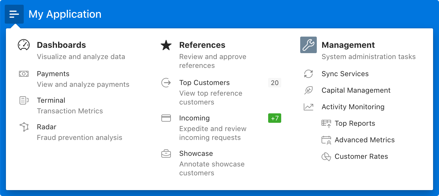 Mega Menus in Oracle APEX 19.2
