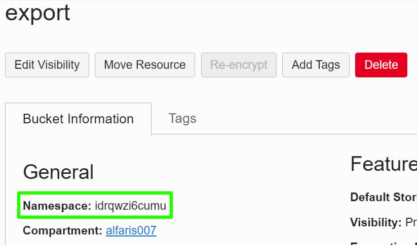 Object Storage Namespace