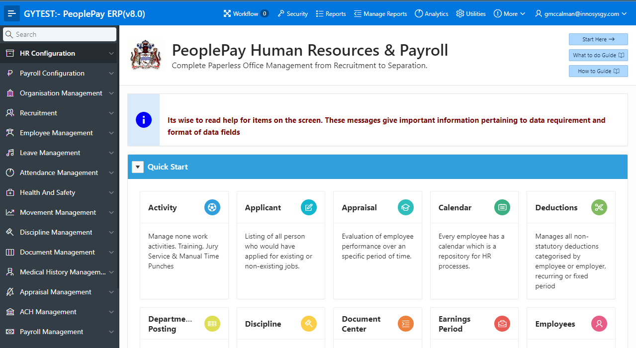 PeoplePay Homescreen