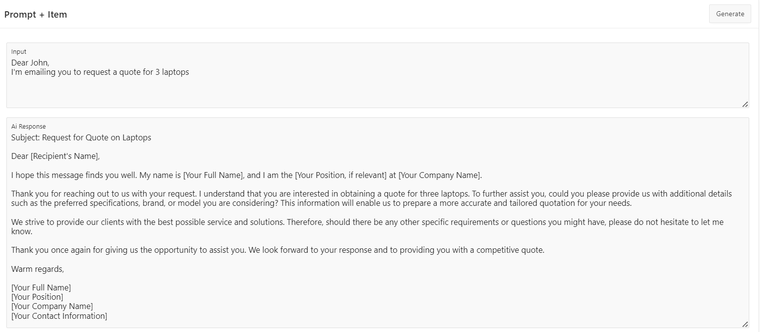 Figure 6. An example of a text being formatted for an E-mail