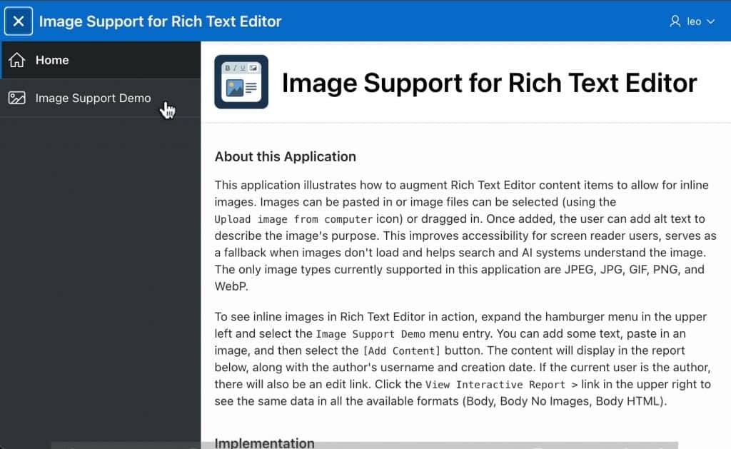 Supporting Images in Rich Text Editor Documents | apex