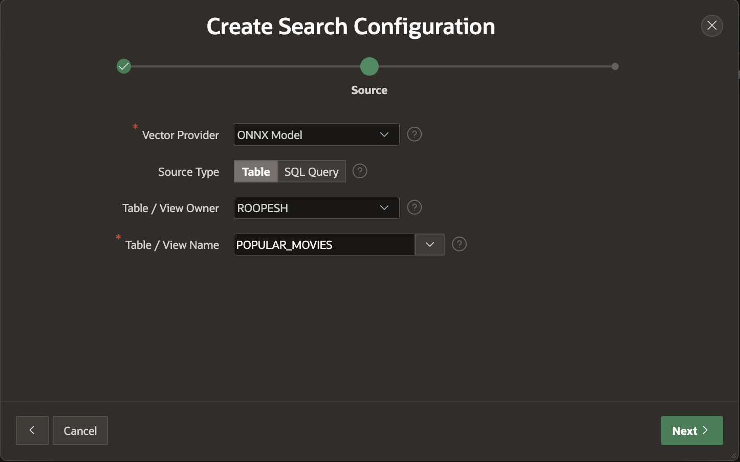 setup search config
