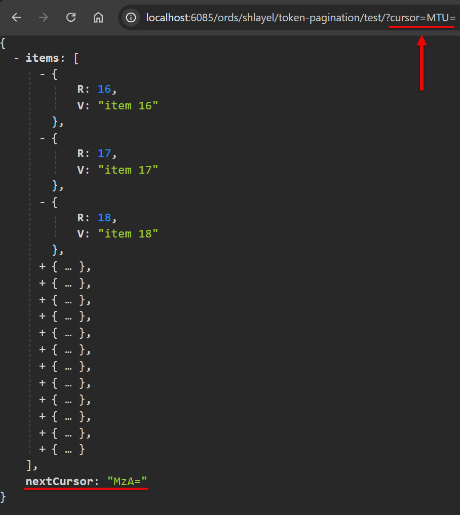 Token Based Pagination Rest