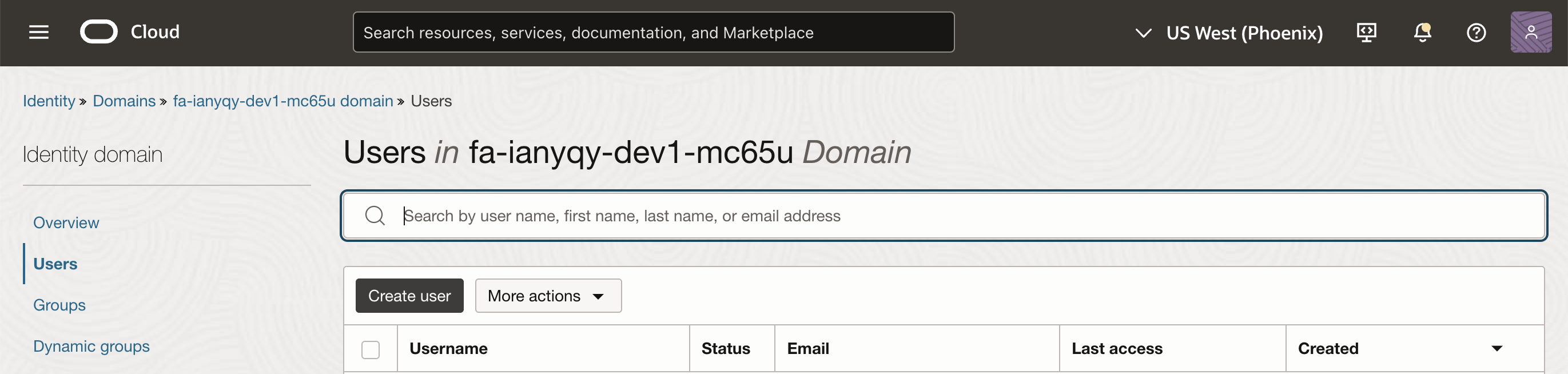 Validate users in the Associated Identity Domain