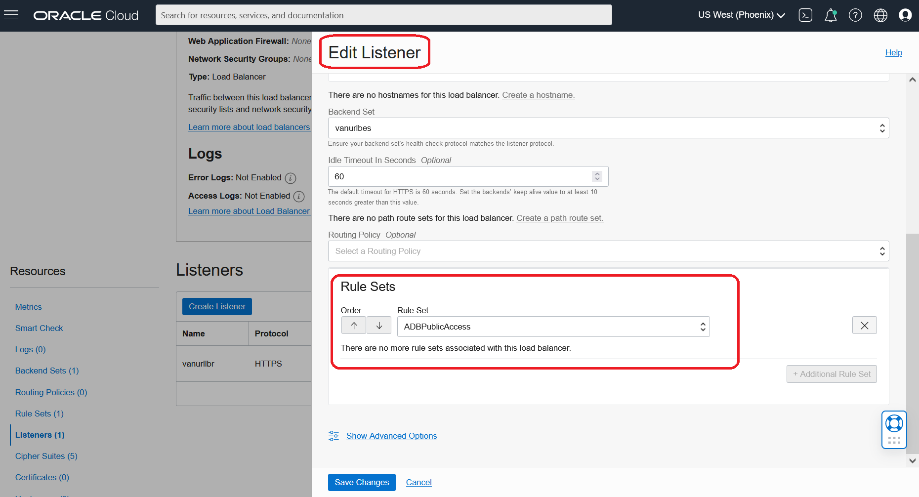 Edit Listener screenshot