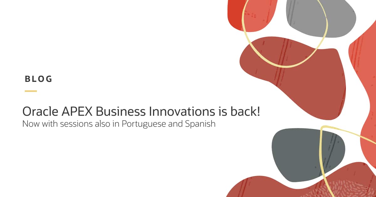 Oracle APEX Business Innovations is back!
