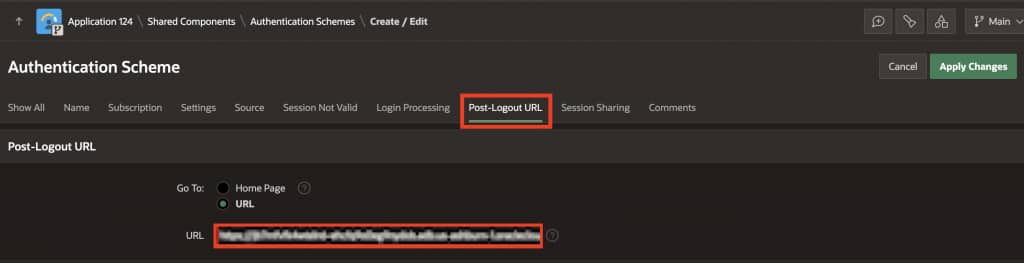 Fig 18: Post-Logout URL