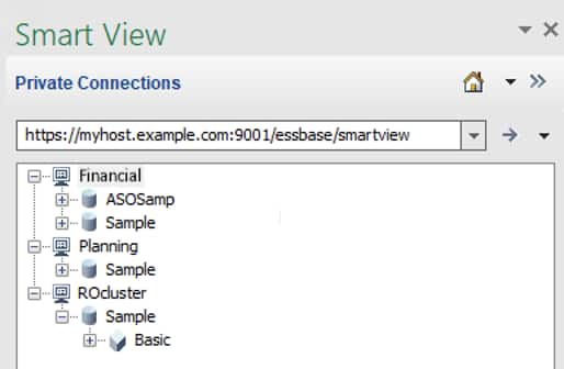 Essbase 21c single URL access from SmartView
