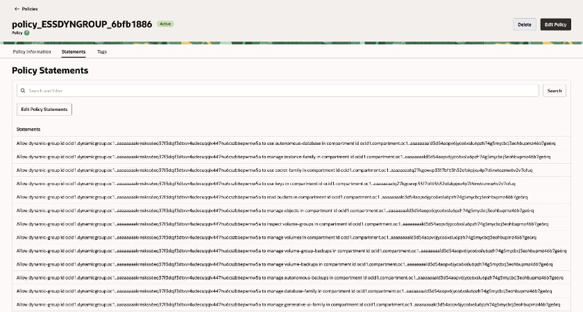 generated policies for stack deployment