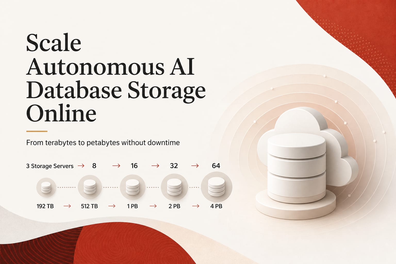 Scale Autonomous AI Database Storage Online from Terabytes to Petabytes