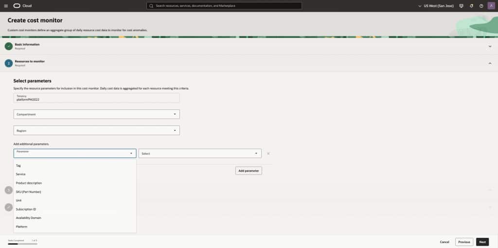 OCI create Cost Monitor workflow