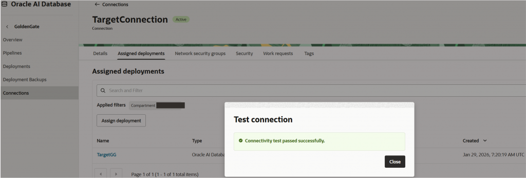 GoldenGate connections