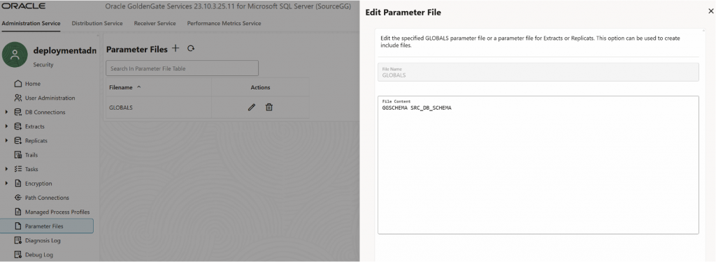 GoldenGate console - source