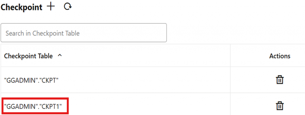GoldenGate console - target
