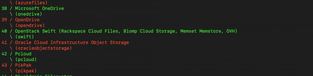 Choosing OCI object storage as Rclone remote