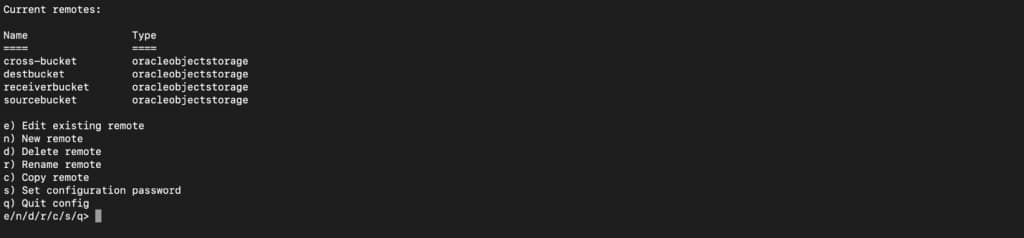 Configured buckets in rclones