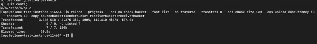 Transfer validation on OCI object storage 