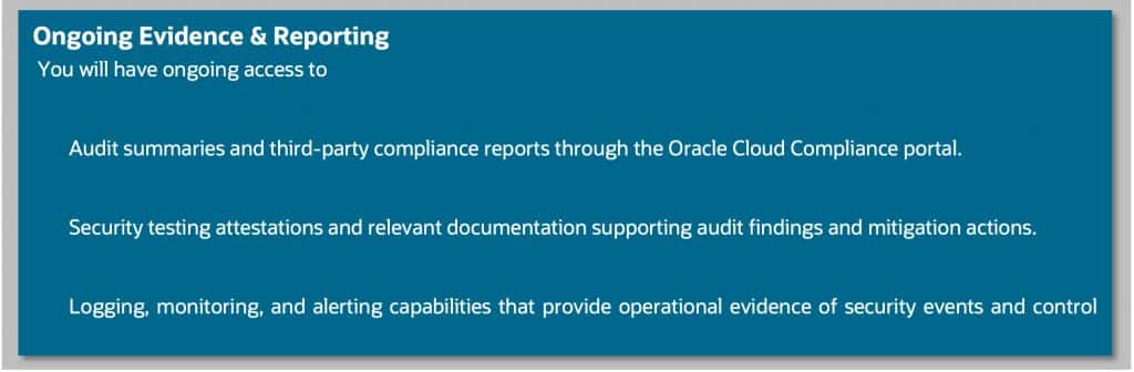 Ongoing Evidence & Reporting