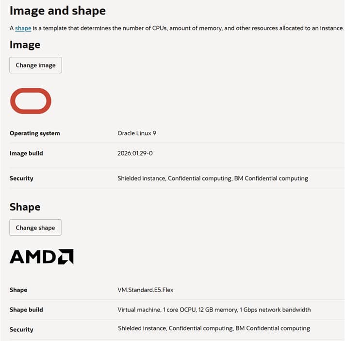 Instance Launch: Image and Shape selection Instance Launch: Image and Shape selection