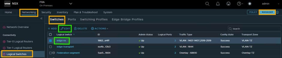 Add RTEP VLAN to edge-ns logical switch