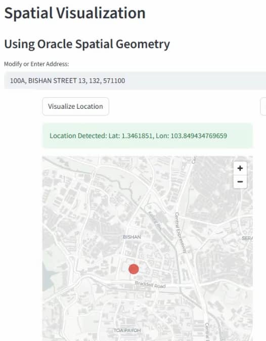 This is snapshot image showing spatial visualization of address in text box