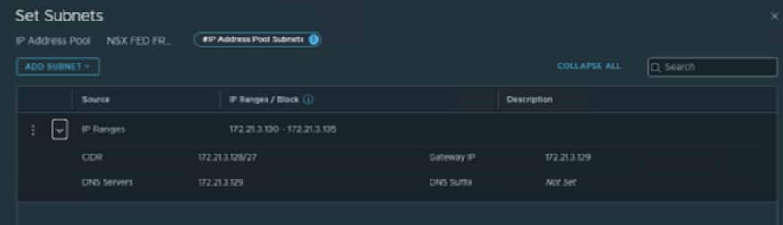 Create IP Pool Subnet
