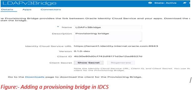 Adding a provisioning bridge in IDCS