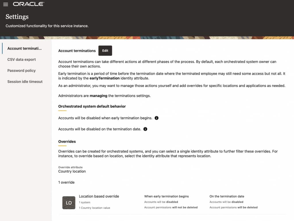 AG - Global Accounts Settings