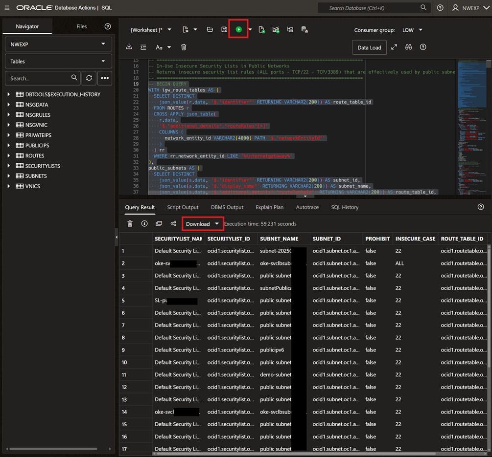 Run queries