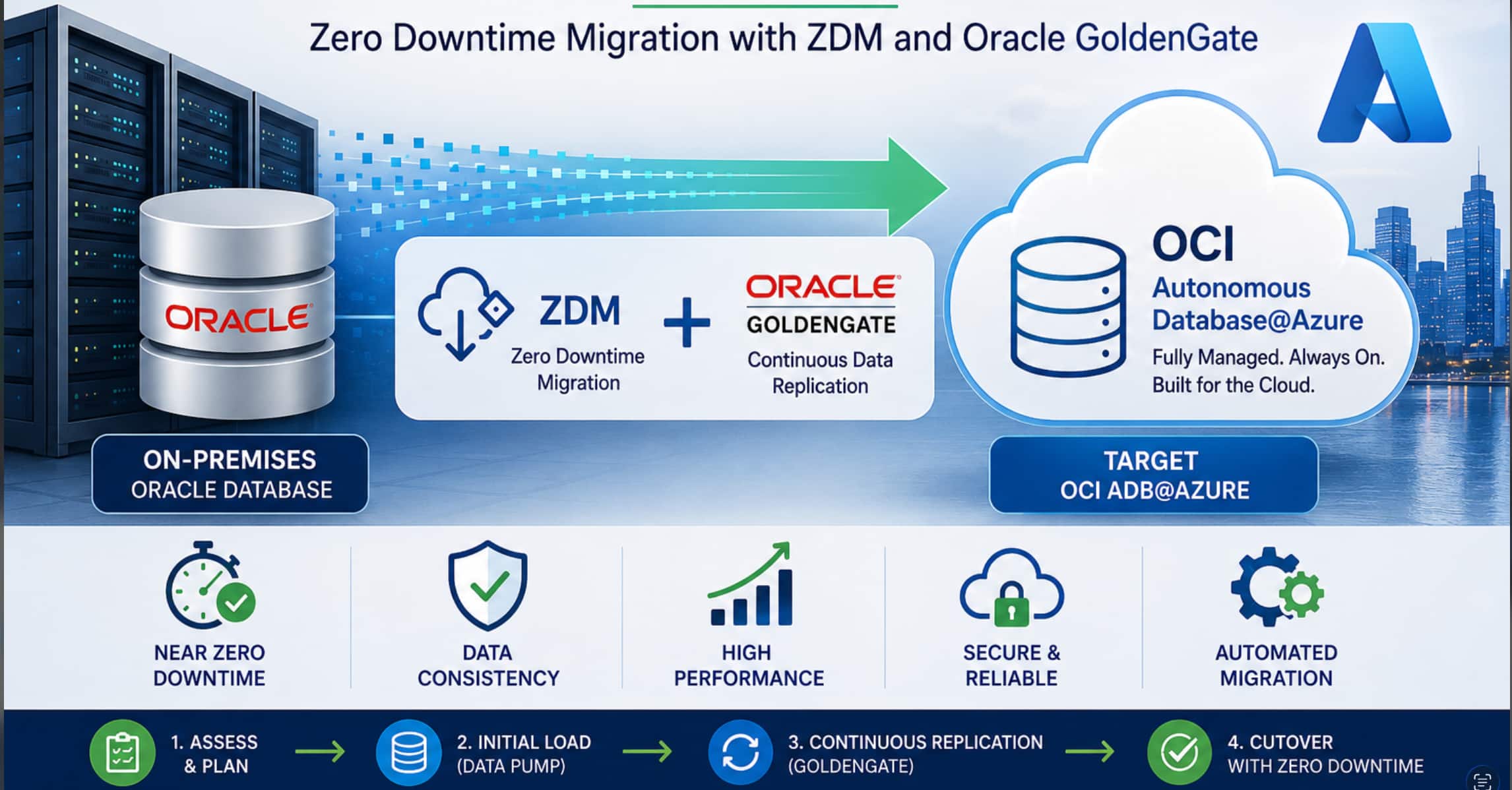 Migration from On-Premises Oracle Database to ADB@Azure using ZDM and Oracle GoldenGate