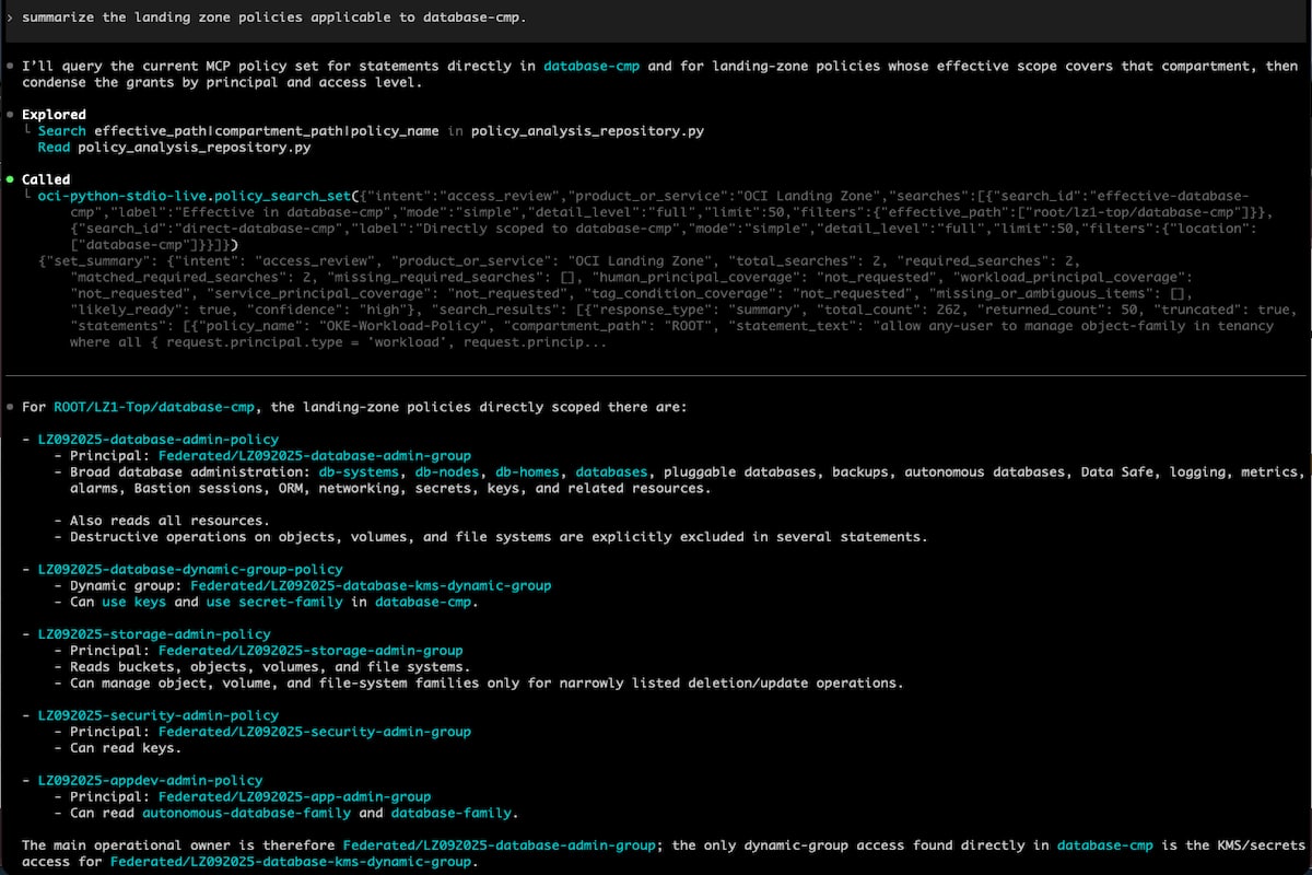 OCI Policy Analysis Part 3 – Bringing OCI Policy Intelligence to AI Agents with MCP