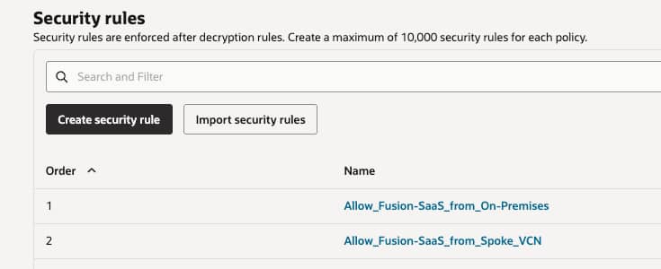 Security rules in OCI Network Firewall