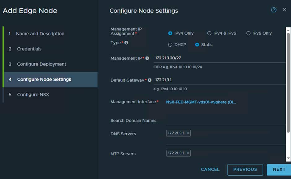 
Edge Node IP settings