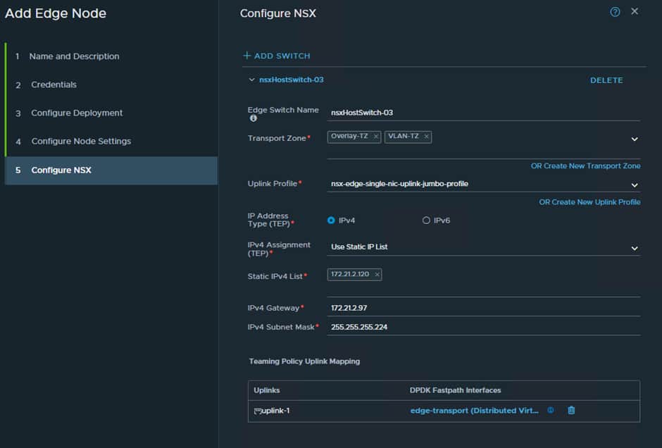 Edge Node Switch Creation