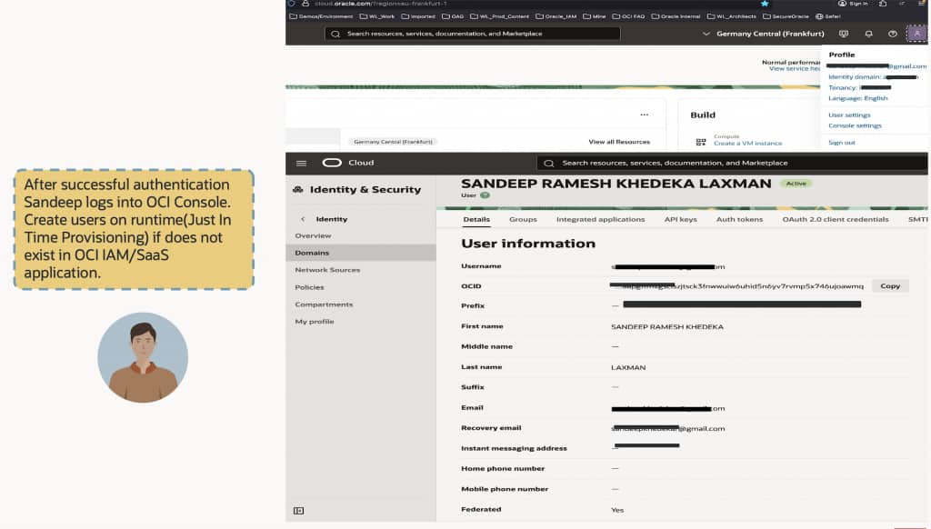 Successful authentication & Just In time provisioning 