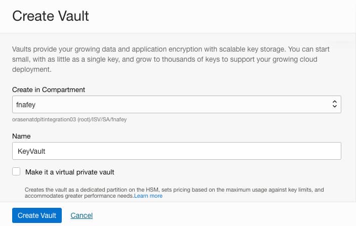 Create OCI Vault