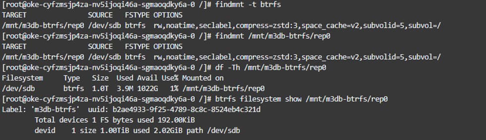 Verify that the filesystem is Btrfs