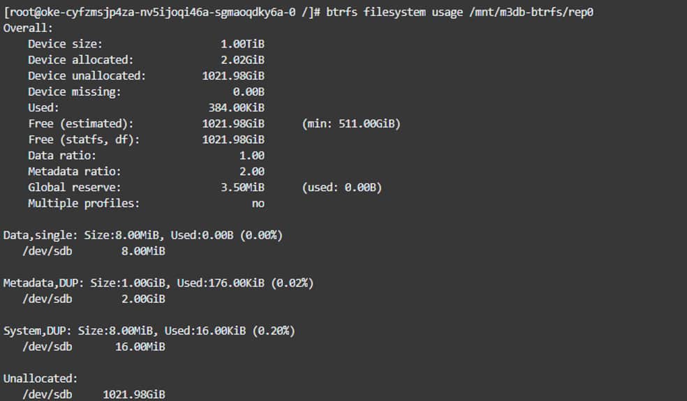 Verify that the filesystem is Btrfs