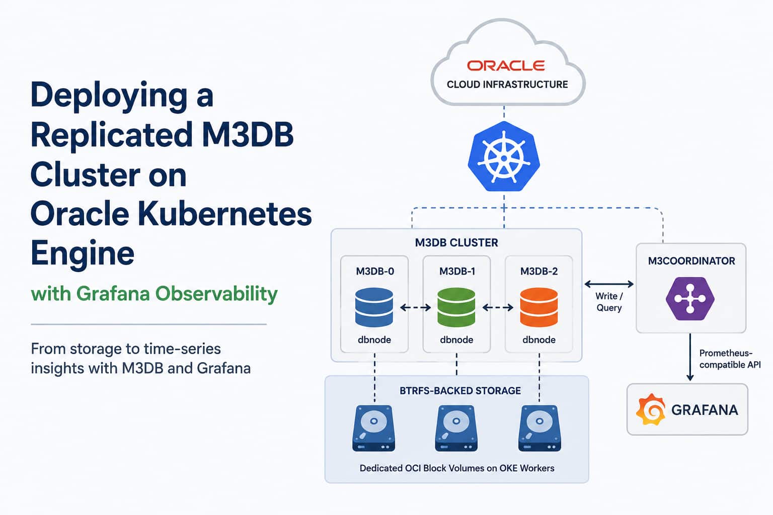 Deploying a Replicated M3DB Cluster on Oracle Kubernetes Engine with Grafana Observability