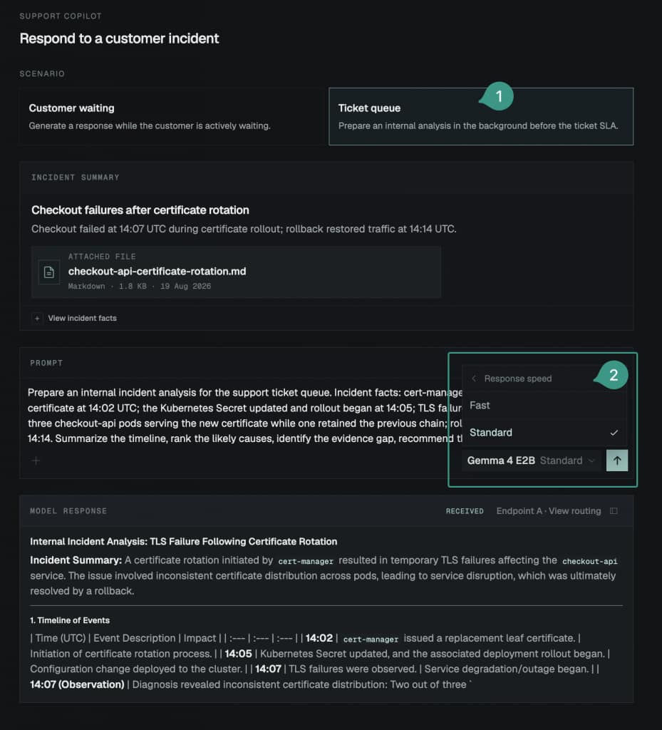 Example of the custom application for support incident resolution scenario in this blog.