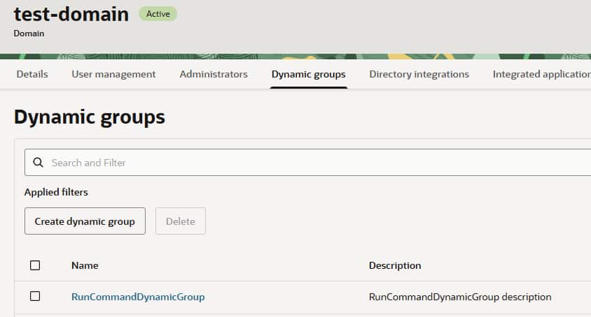 Dynamic group under Identify Domain