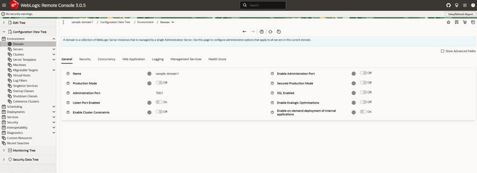 WebLogic Remote Console screenshots