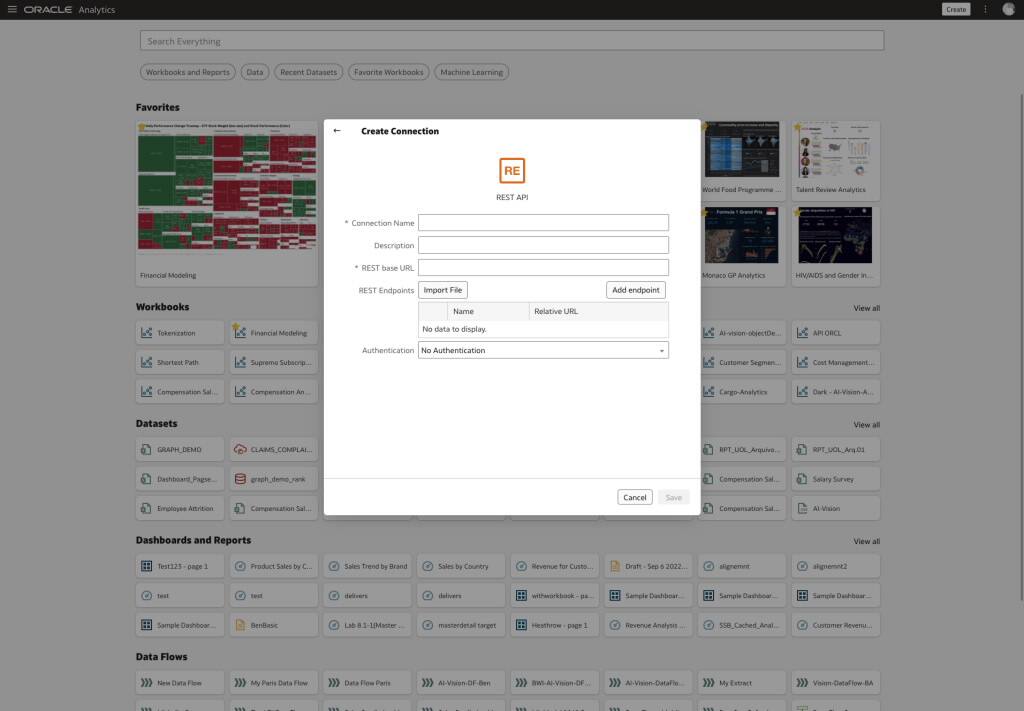 Connect Oracle Analytics to Data Sources with Rest API